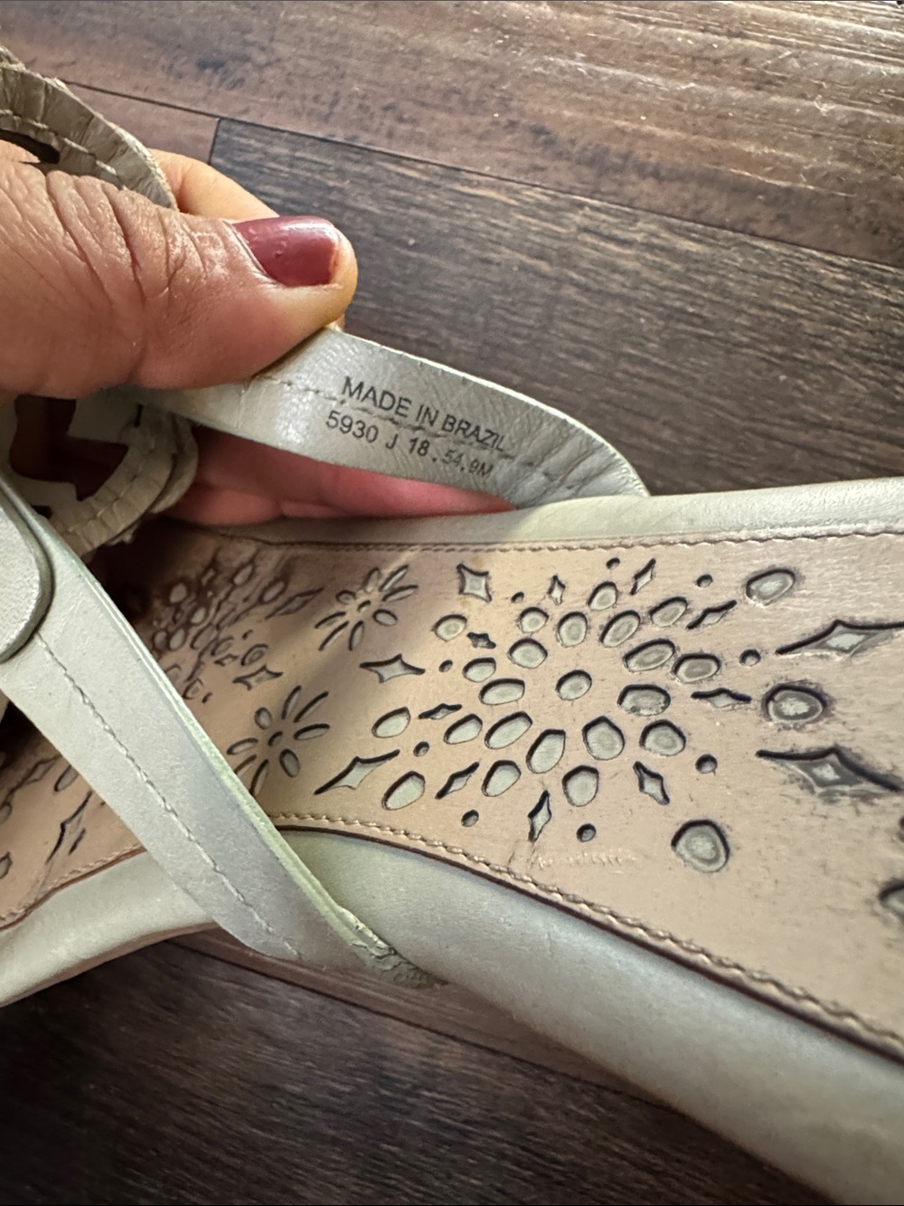Tory Burch Miller Scalloped Medallion Sandals in a neutral beige or almond - Picture 8 of 16